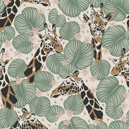 Giraffe Head Banana Leaf Safari Self Adhesive Vinyl