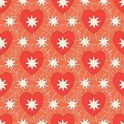 Red Hearts & Stars Self Adhesive Vinyl