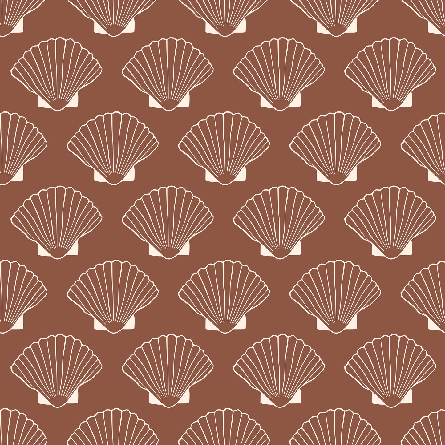 Brown Sea Shells Clams Outlines Self Adhesive Vinyl