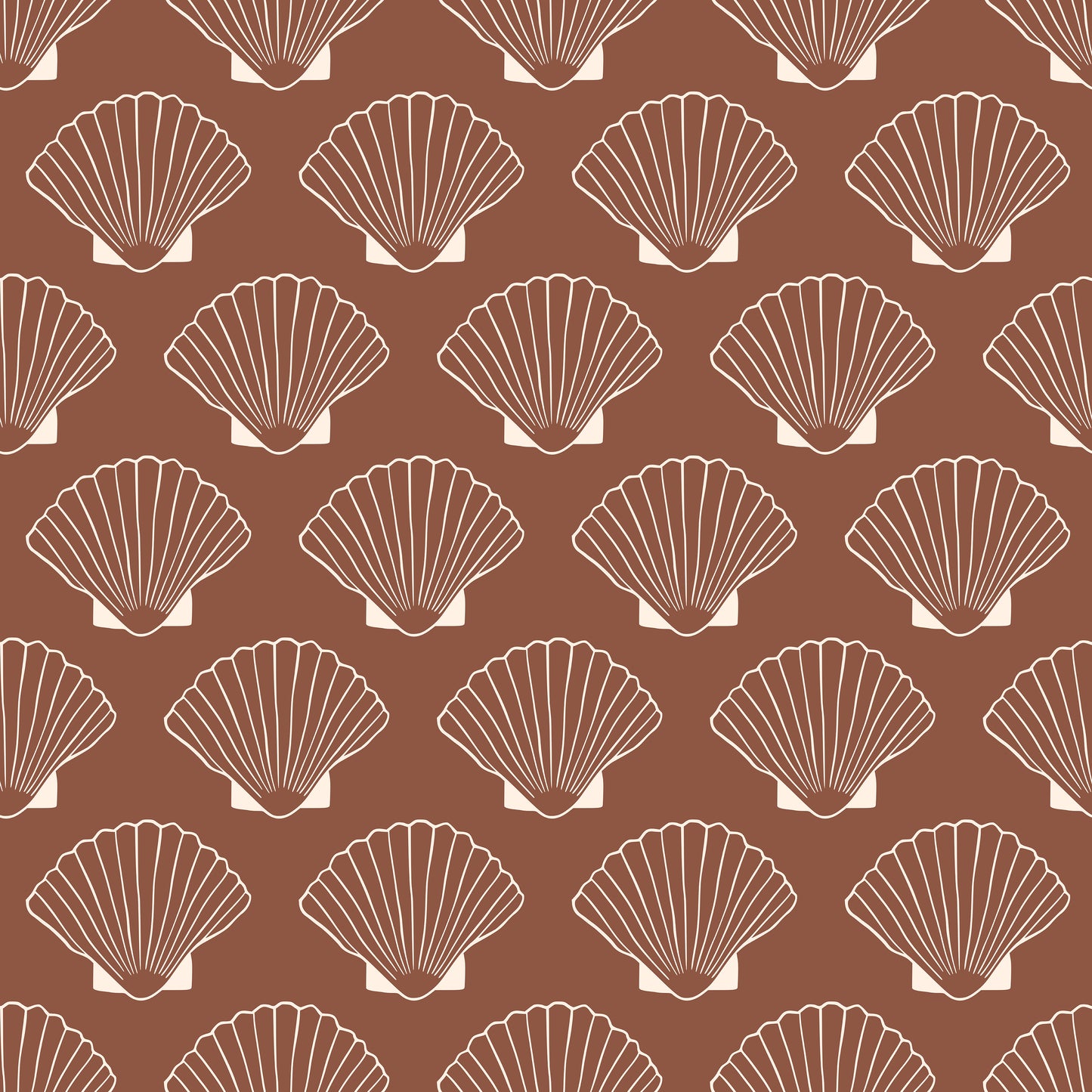 Brown Sea Shells Clams Outlines Self Adhesive Vinyl