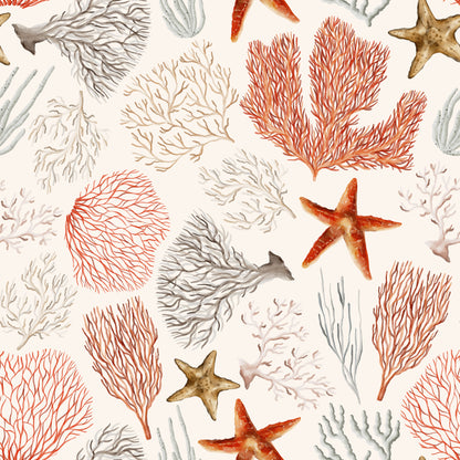 Seaside Coral Shells Starfish Self Adhesive Vinyl