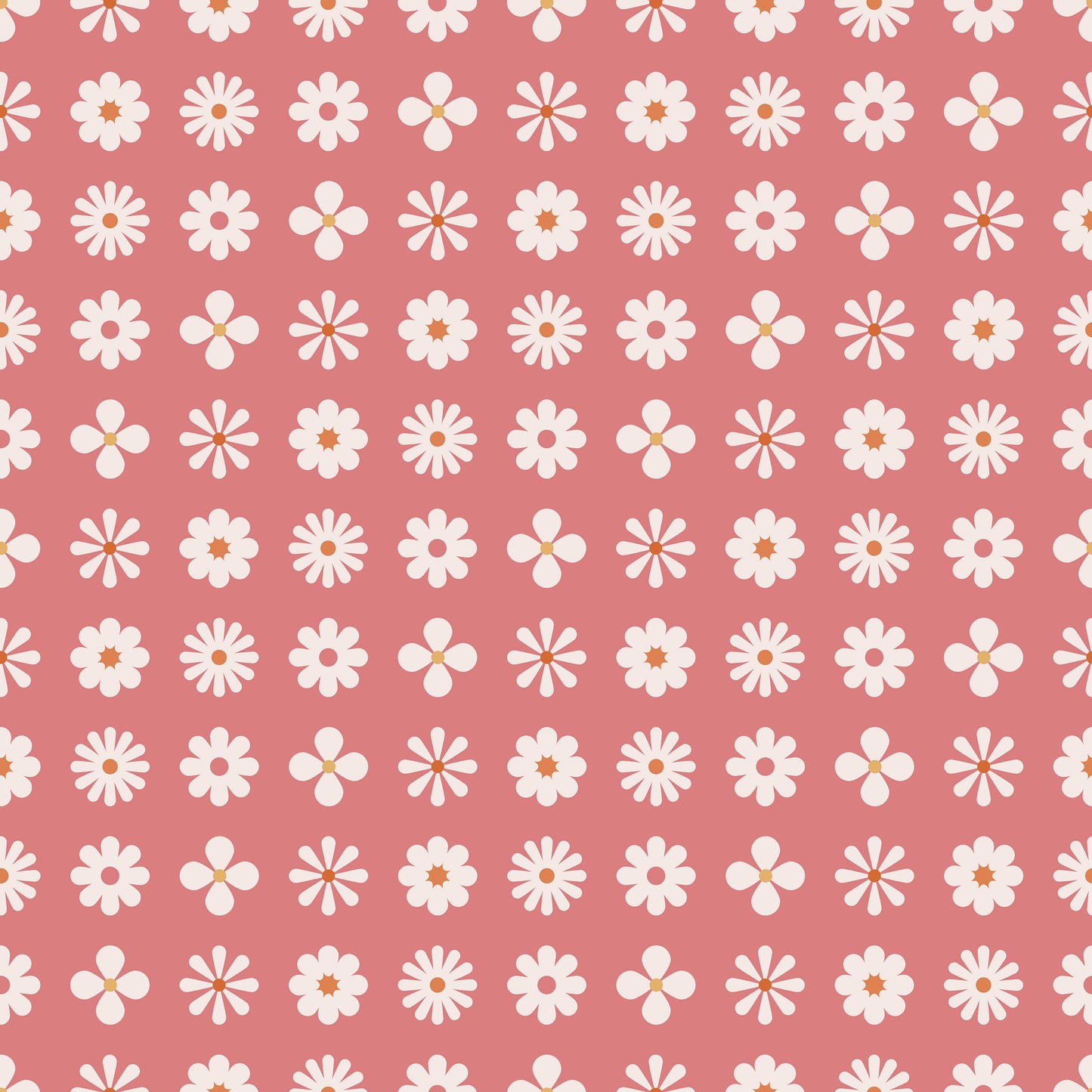 Baby Pink White Mini Daisy Flowers Symbols Self Adhesive Vinyl