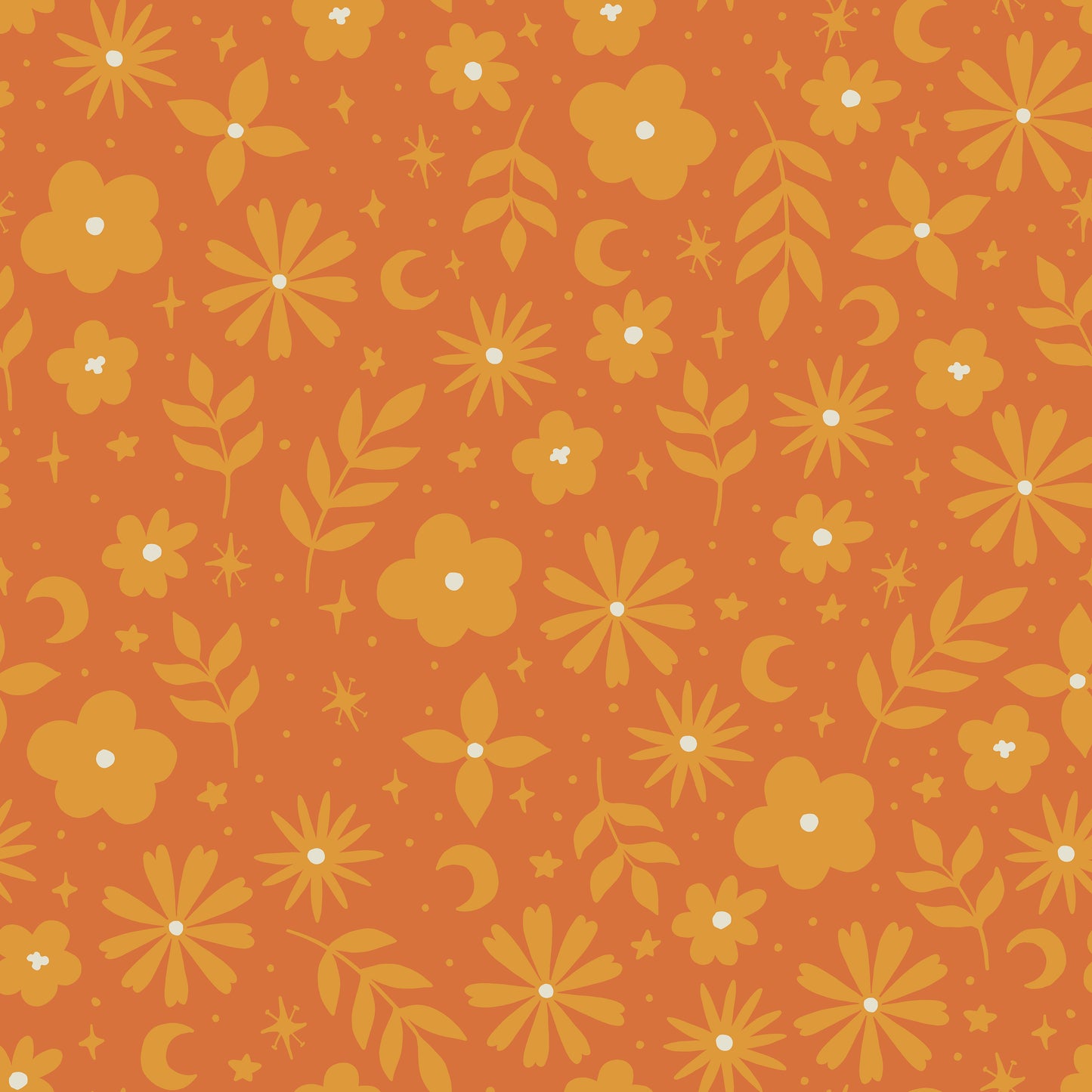 Orange Yellow Moon Flower Doodle Vinyl Furniture Wrap