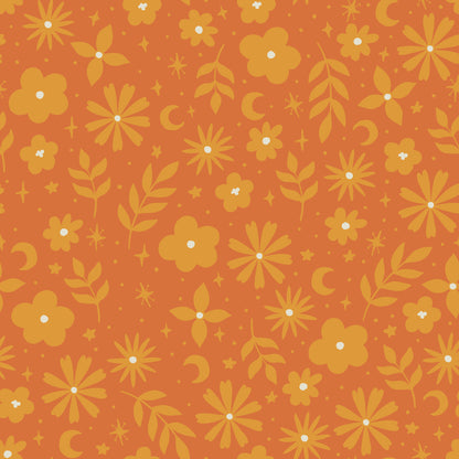 Orange Yellow Moon Flower Doodle Vinyl Furniture Wrap