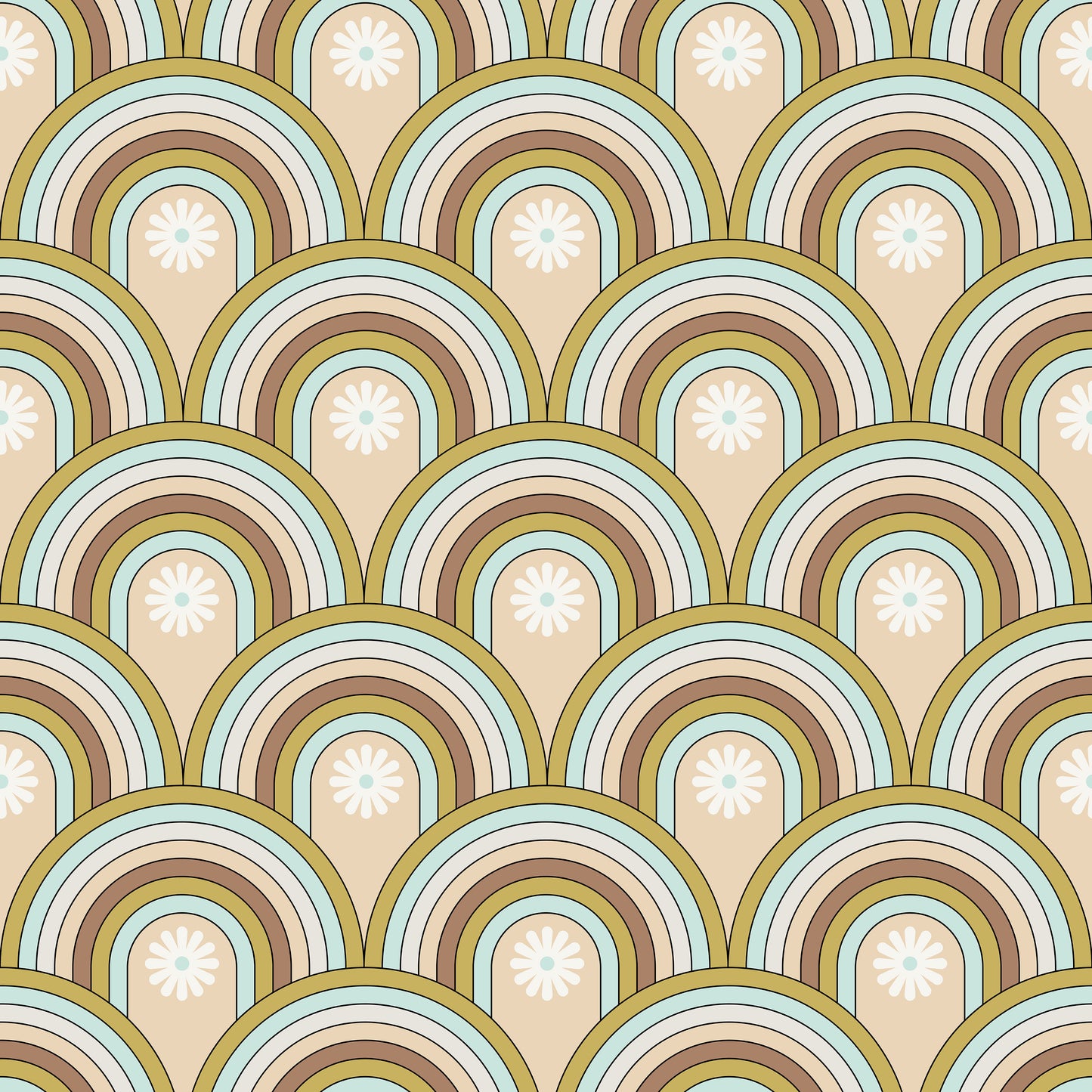 Earthy Tones Rainbows Boho Chic Self Adhesive Vinyl