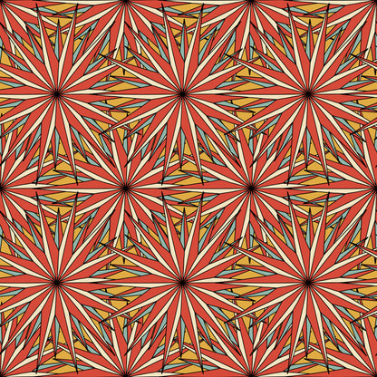 Red Starburst Firework Vinyl Furniture Sticker