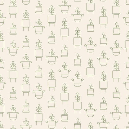 Cream Plant Outline Silhouettes Self Adhesive Vinyl