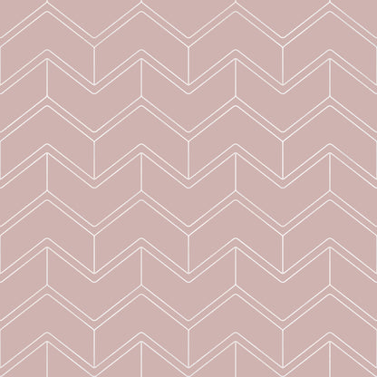 Blush Pink Zig Zag Pattern Vinyl Furniture Sticker