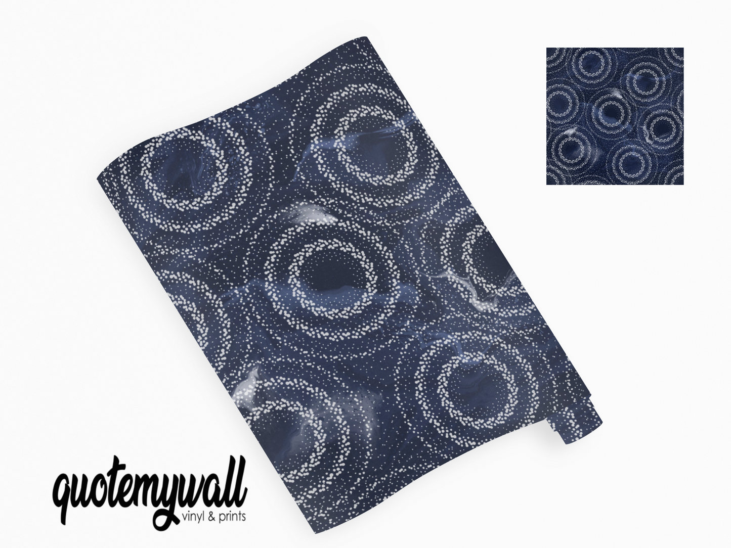 Navy Galaxy Circles Vinyl Furniture Wrap