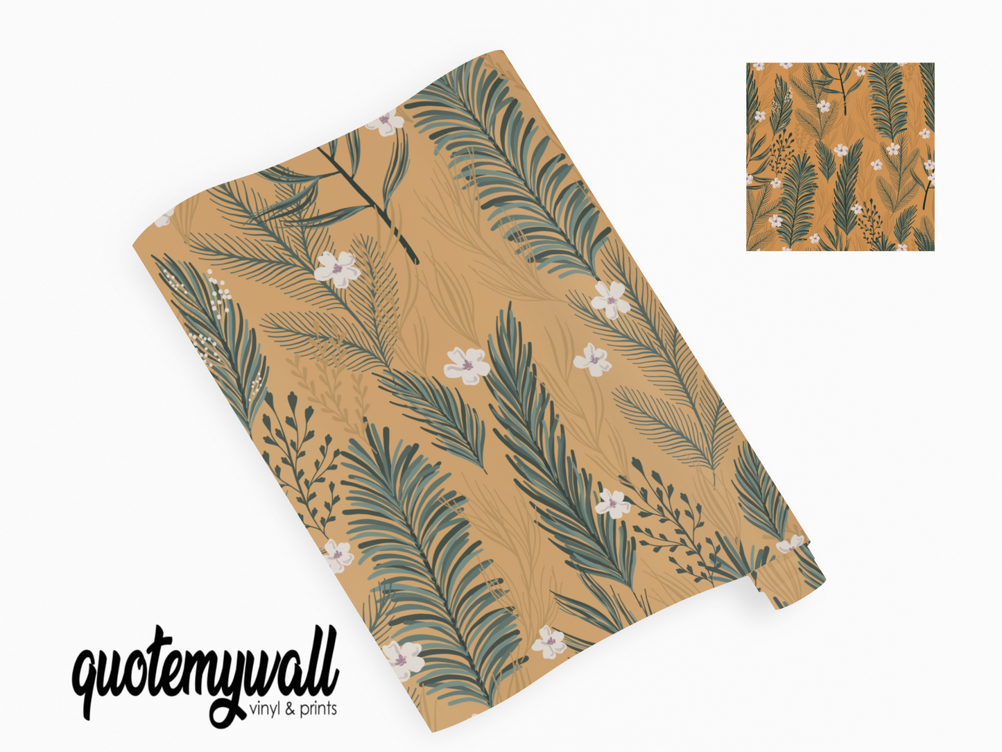 Feathers Daisies & Ferns Vinyl Furniture Sticker