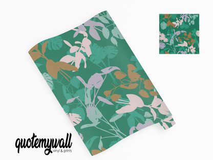 Green Forest Leaves Self Adhesive Vinyl
