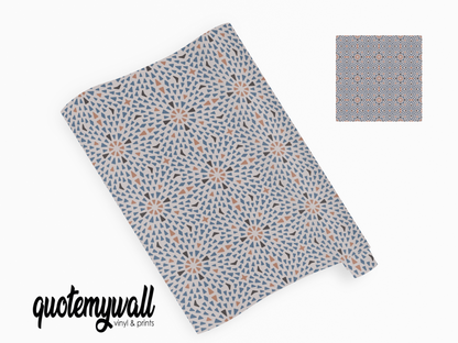 Micro Blue/Beige Mosaic Self Adhesive Vinyl
