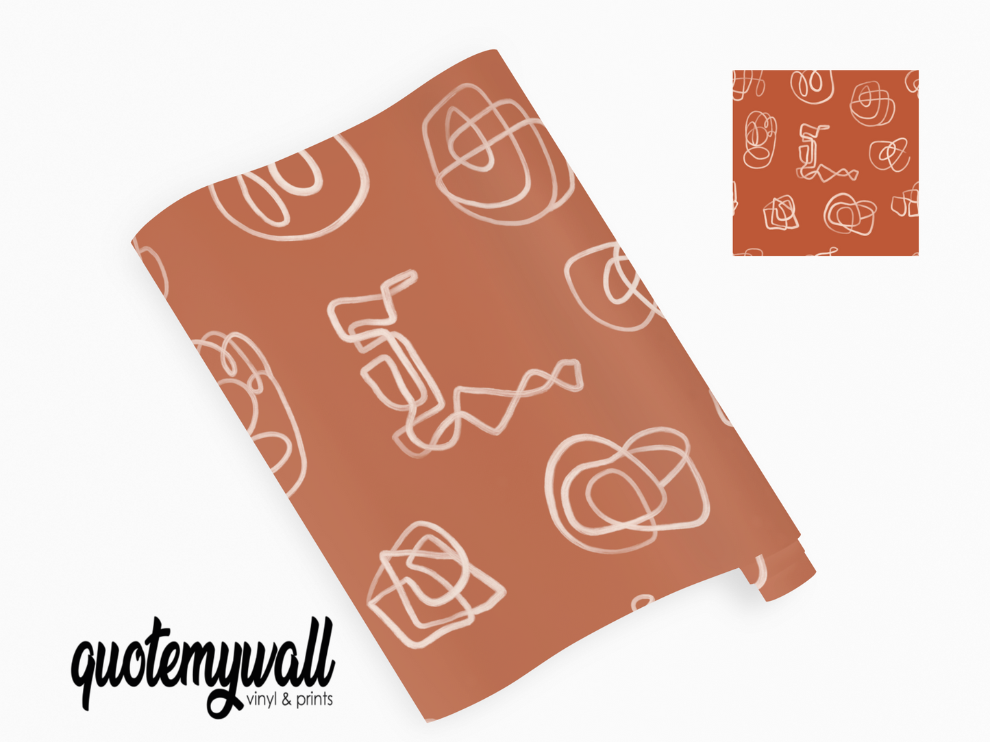 Brown Abstract Doodles Self Adhesive Wrap