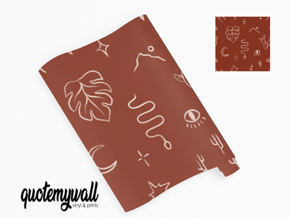 Brown Desert Doodles Vinyl Furniture Sticker
