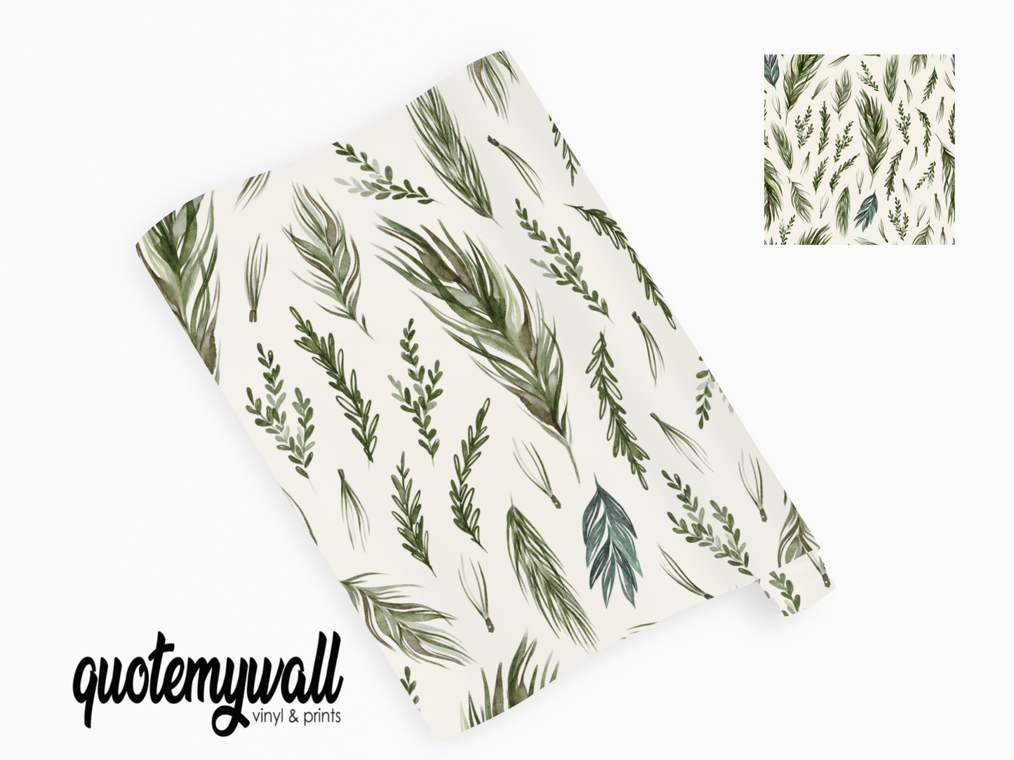 Light Fern Twigs Branch Sprigs Self Adhesive Vinyl