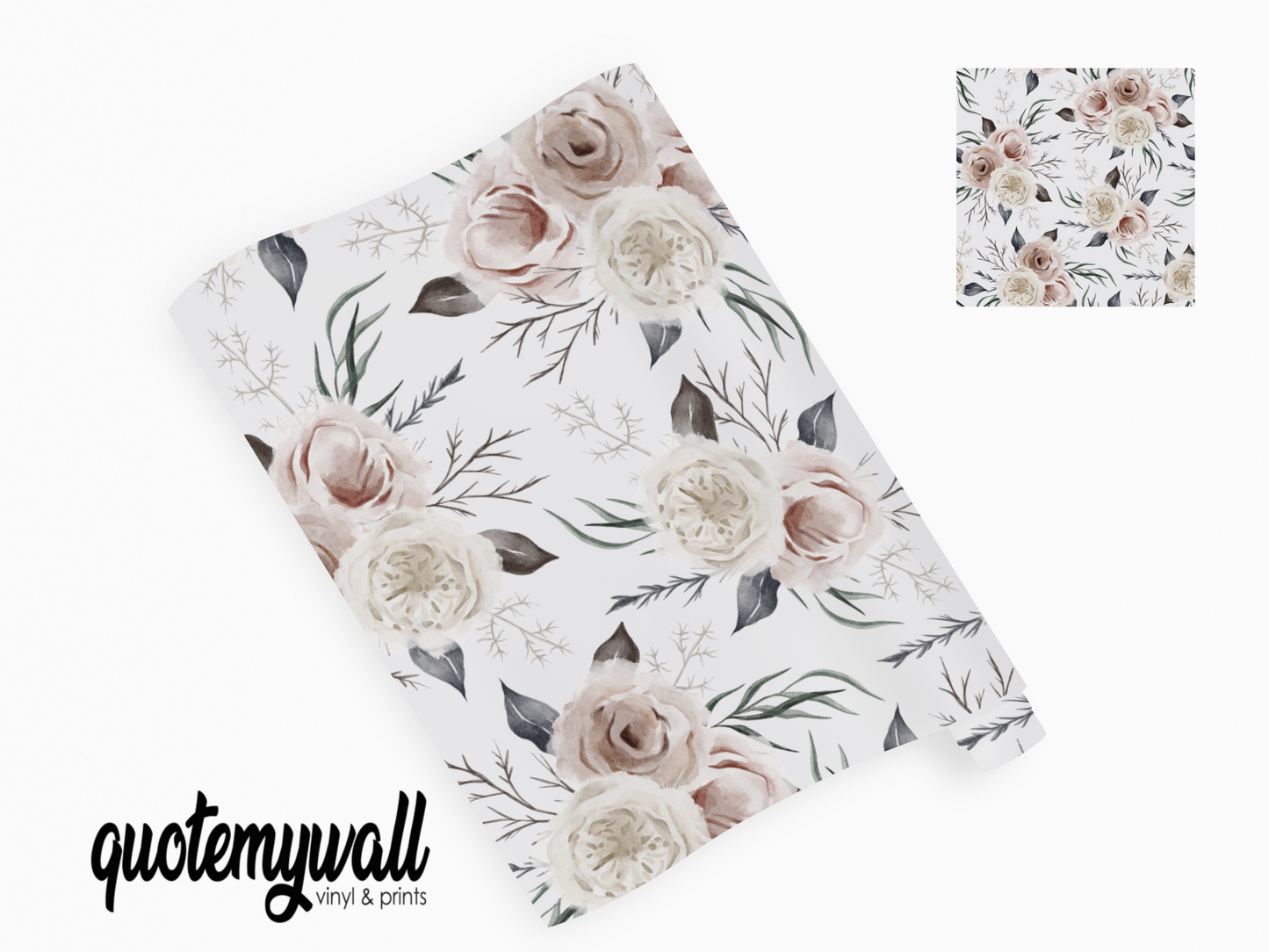 Creamy Blush Rose Posy Self Adhesive Vinyl