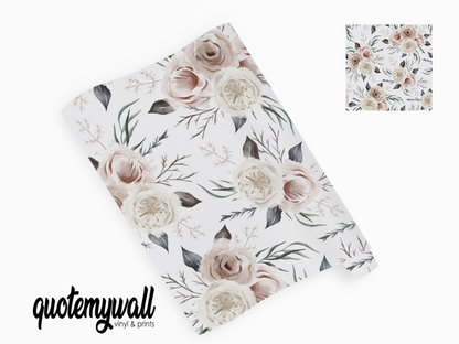 Creamy Blush Rose Posy Self Adhesive Vinyl