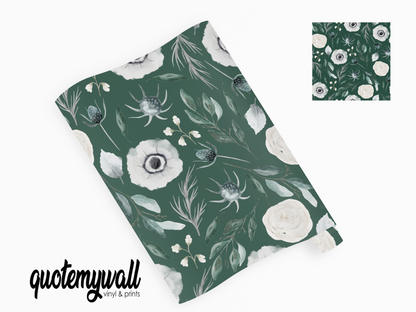 Green & Cream Blossom Self Adhesive Vinyl