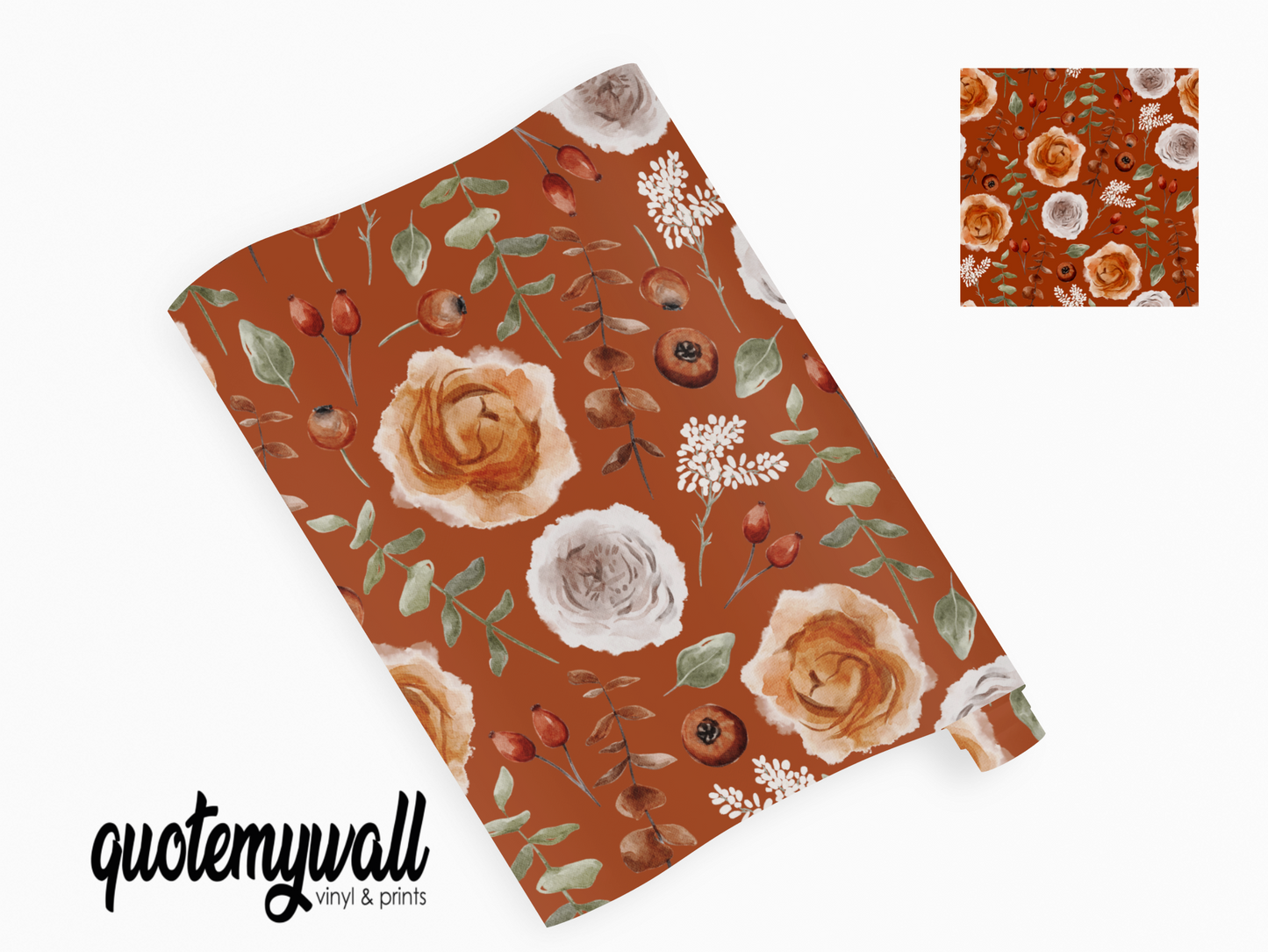 Orange Rose Poppy Seed Self Adhesive Vinyl