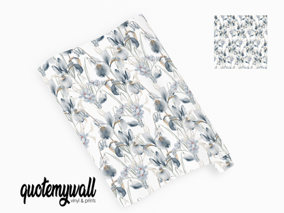 Delicate Blue Iris Flowers Self Adhesive Vinyl