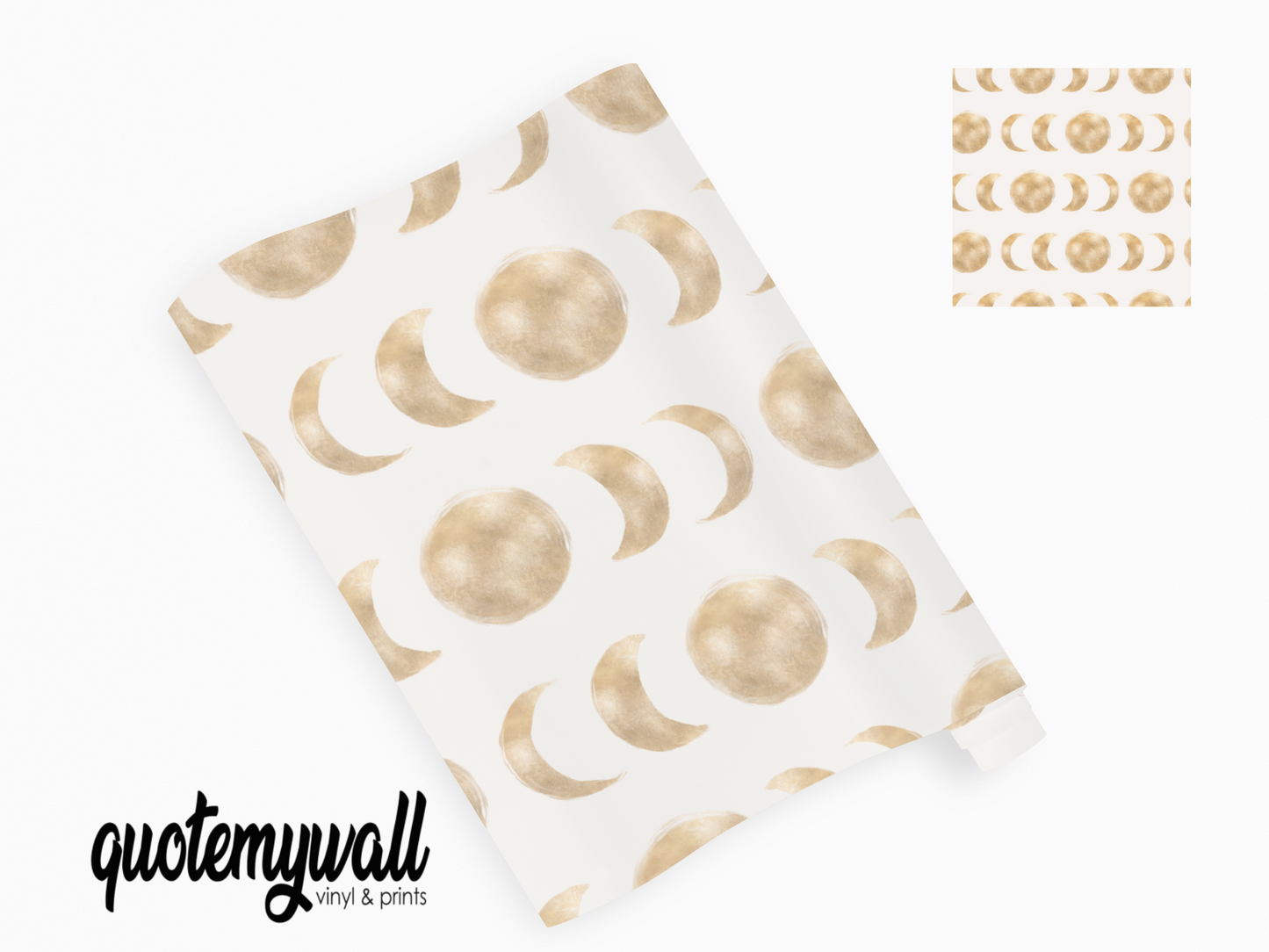Beige Eclipse Moon Cycle Self Adhesive Vinyl Wrap