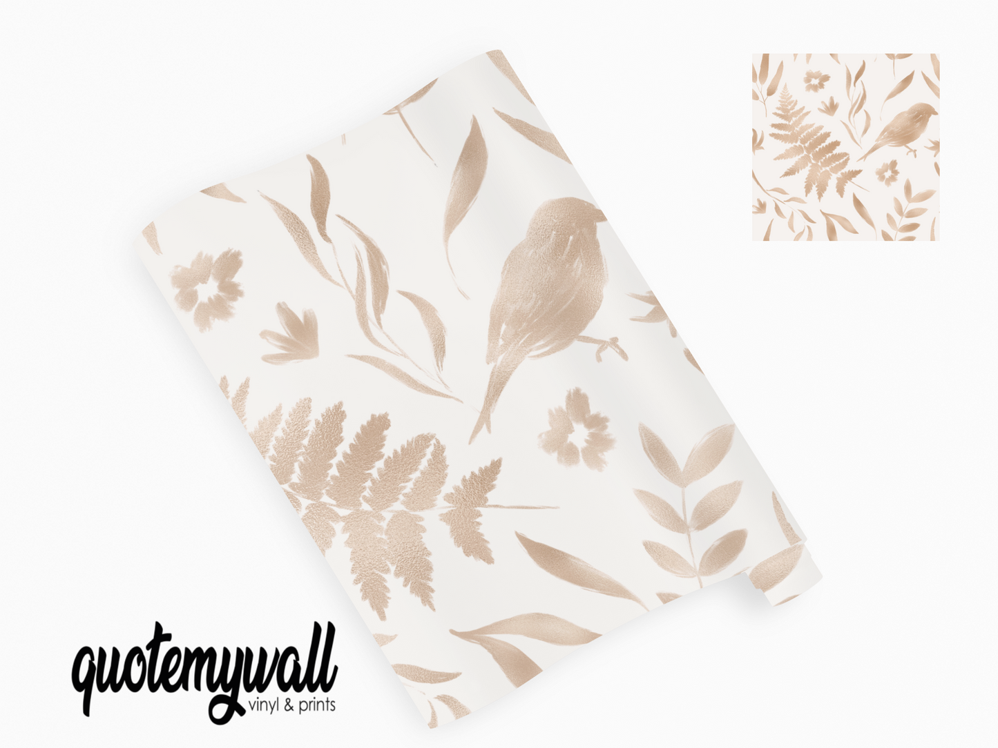 Nature Sparrow Fern Leaf Self Adhesive Vinyl