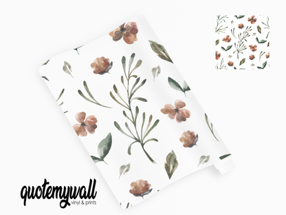 Mini Brown Flowers & Foliage Vinyl Furniture Wrap