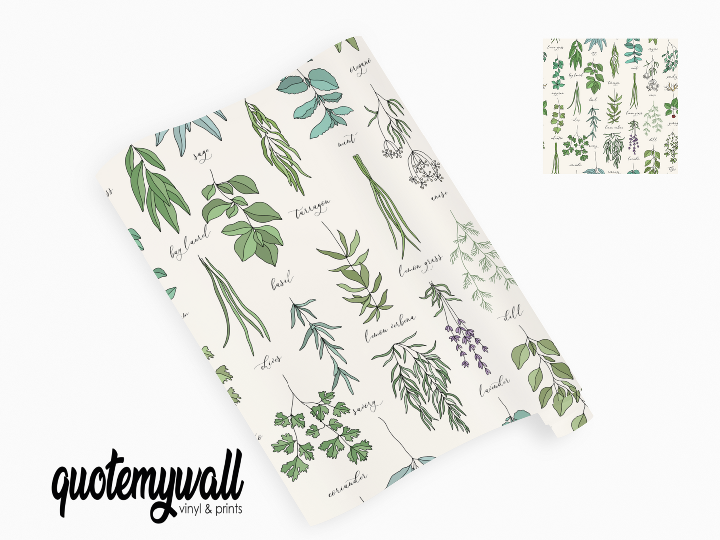 Colour Herbs Chart Self Adhesive Vinyl