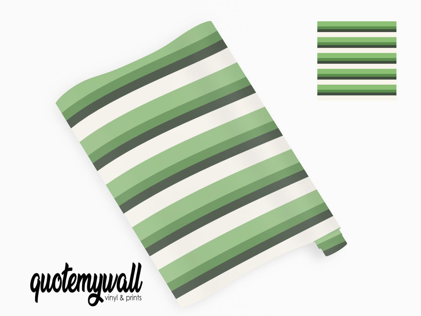Green Ombre Linear Lines Self Adhesive Vinyl