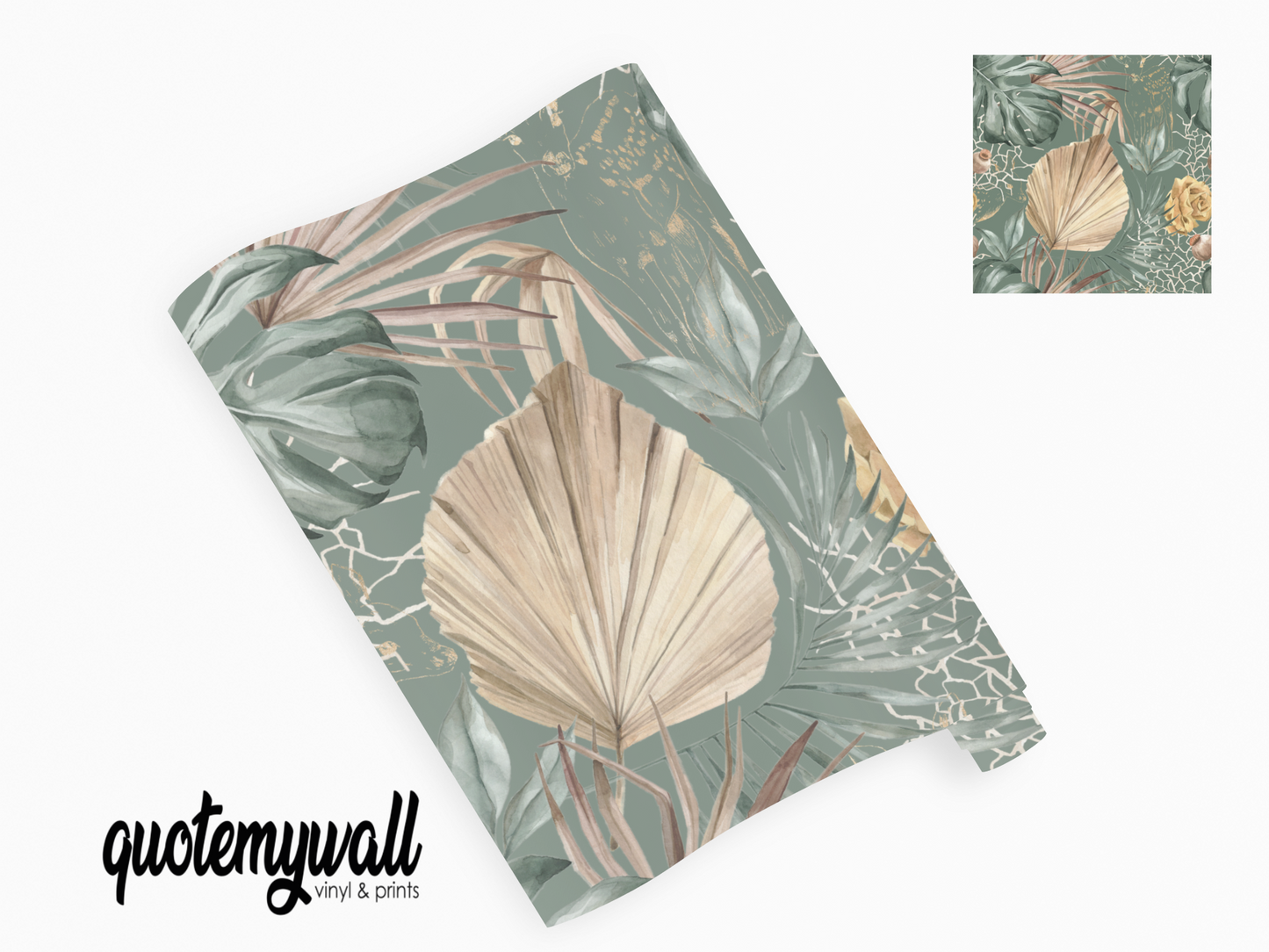 Tropical Palm Spear Leaves Self Adhesive Vinyl