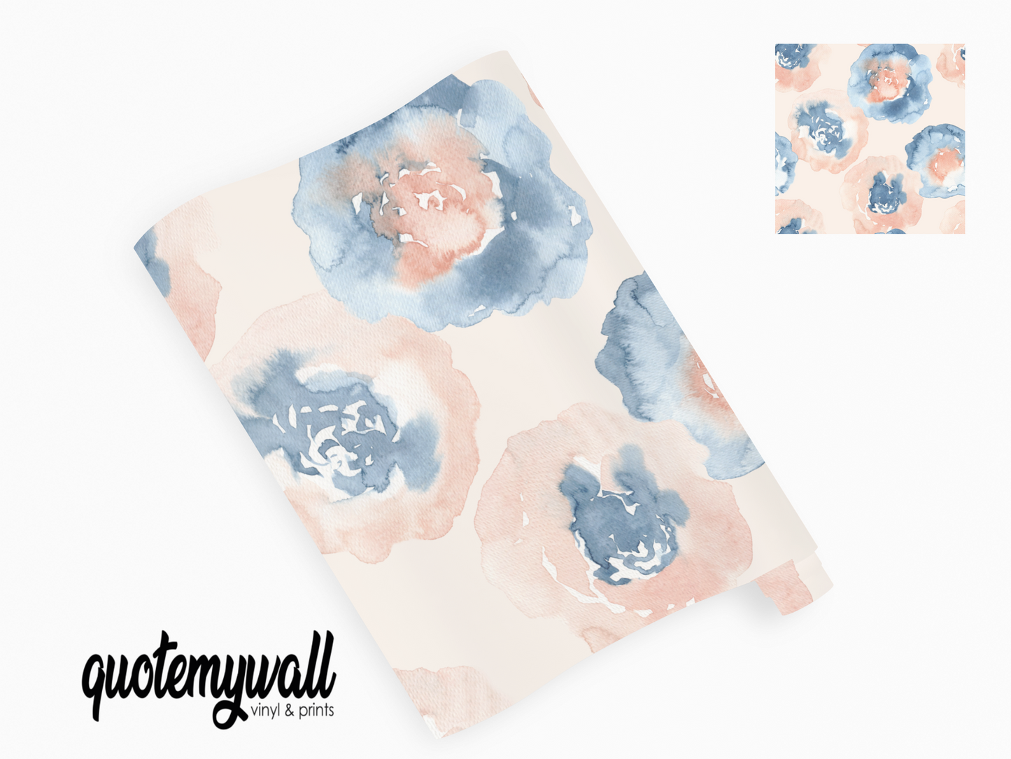 Blue/Pink Watercolour Smudges Self Adhesive Vinyl
