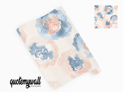 Blue/Pink Watercolour Smudges Self Adhesive Vinyl
