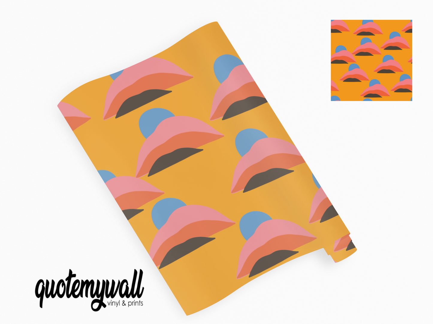 Abstract Mountain Scene Sunrise Vinyl Furniture Sticker