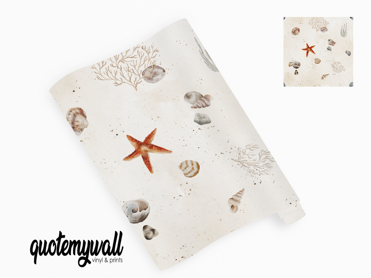 Sea Coral Shells Starfish Vinyl Furniture Wrap