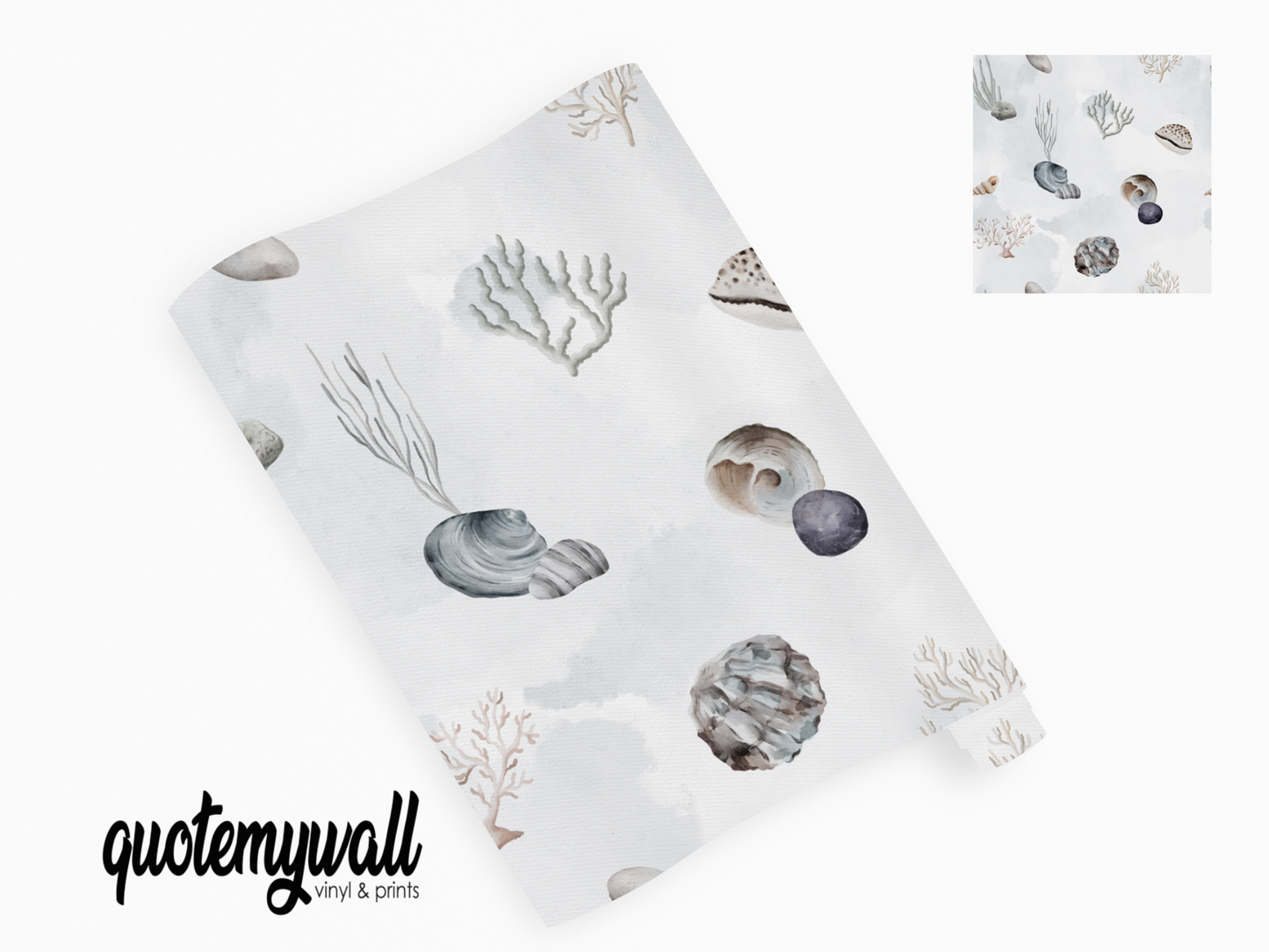 Underwater Sea Shells Coral Vinyl Furniture Sticker