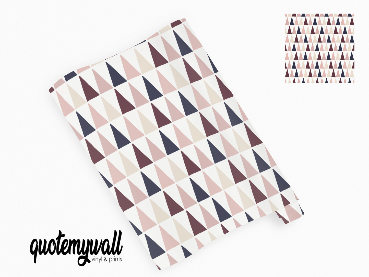 Navy Blush Triangles Print Vinyl Furniture Sticker