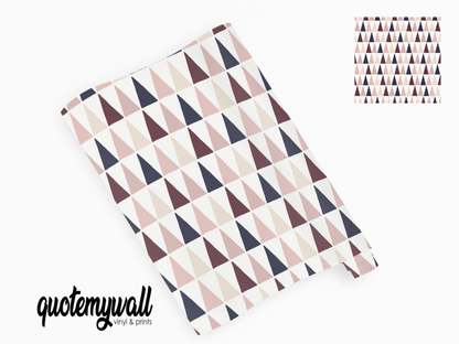 Navy Blush Triangles Print Vinyl Furniture Sticker