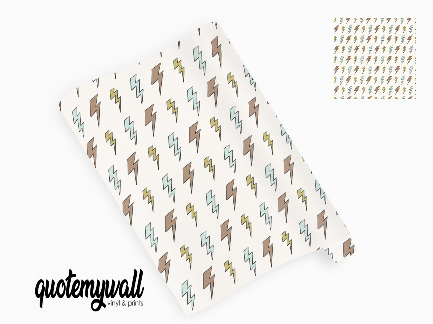 Mini Lightning Bolts Print Self Adhesive Vinyl