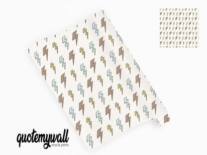 Mini Lightning Bolts Print Self Adhesive Vinyl