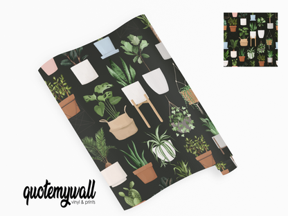 Dark Houseplant Plant Pots Plants Self Adhesive Vinyl