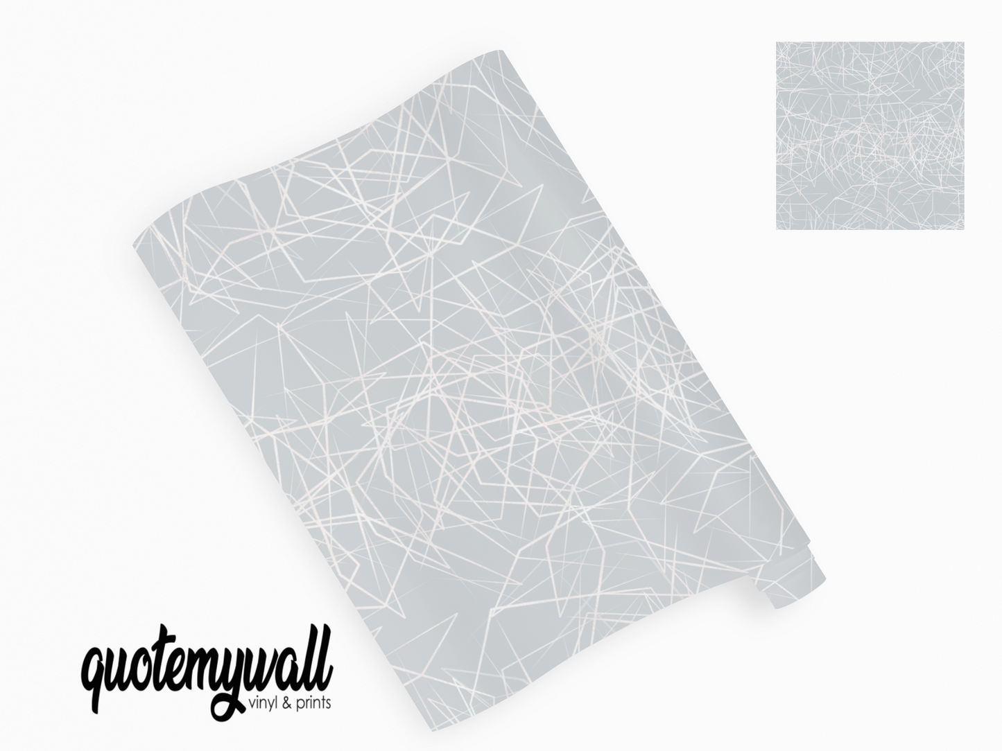 Grey Abstract Line Scribbles Vinyl Furniture Wrap