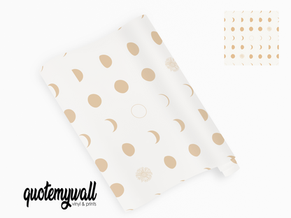 Moon Phases Cycle Flower Self Adhesive Vinyl