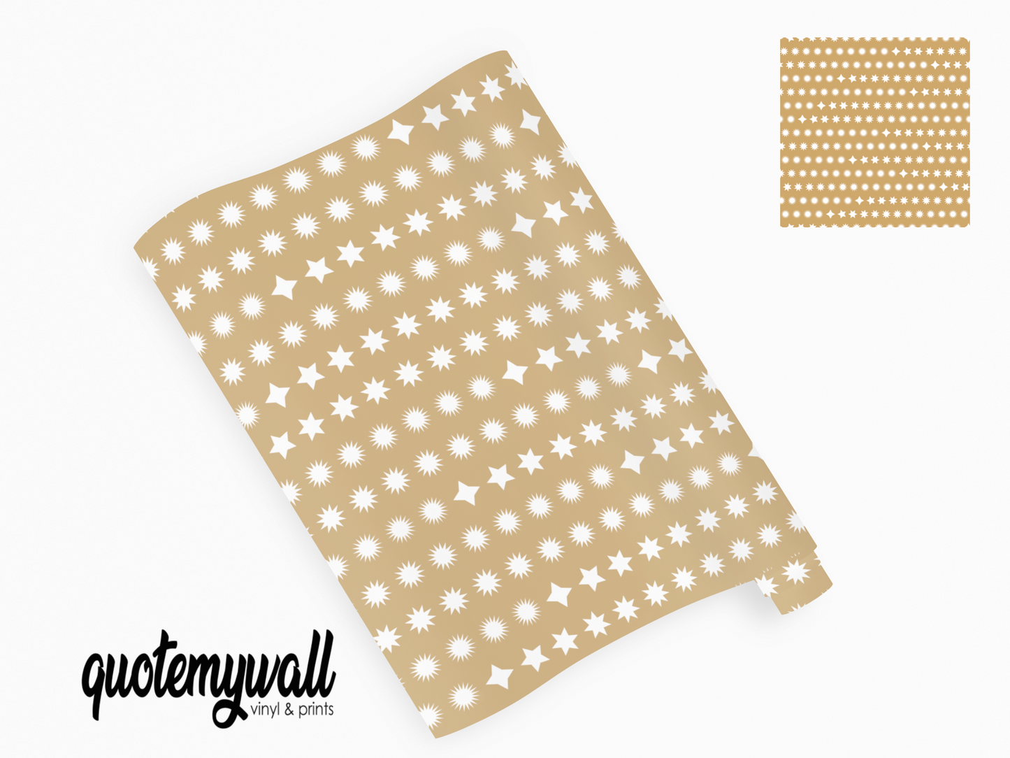 Mustard Yellow Mini Stars Suns Vinyl Furniture Wrap