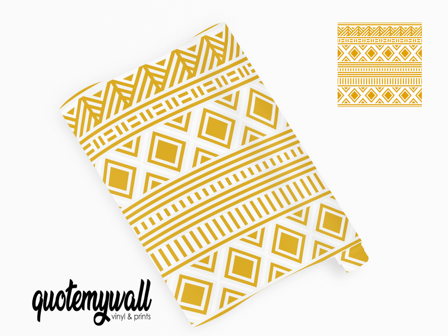 Mustard Yellow Geometric Pattern Self Adhesive Vinyl