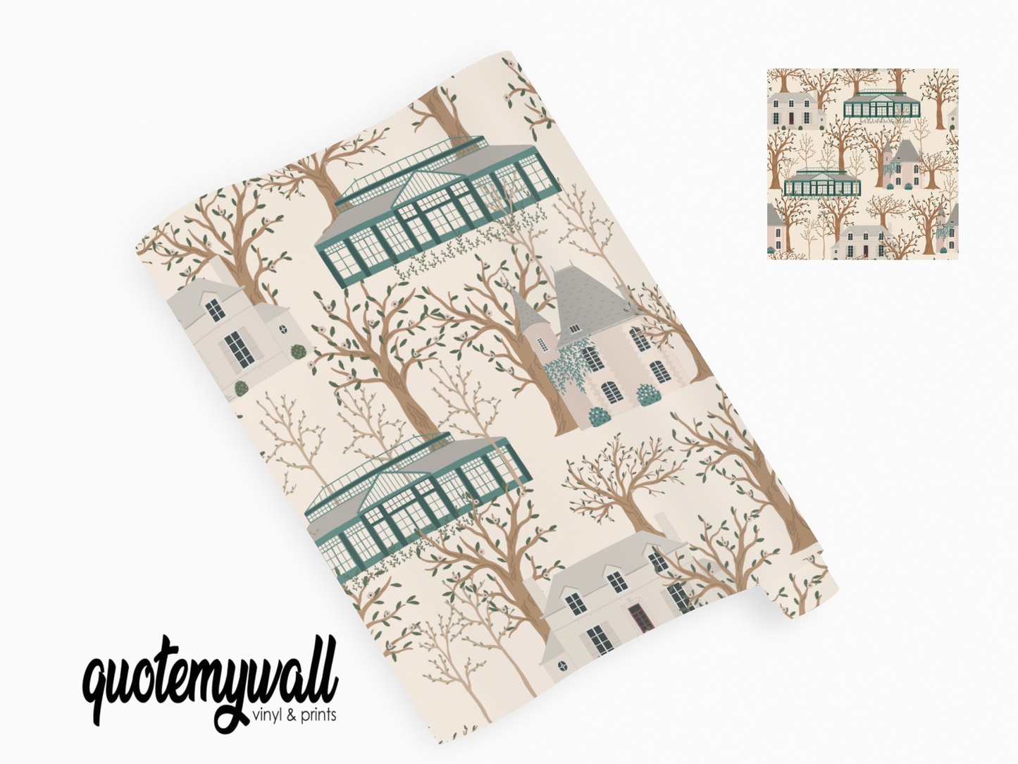 Buildings & Trees Scene Self Adhesive Vinyl