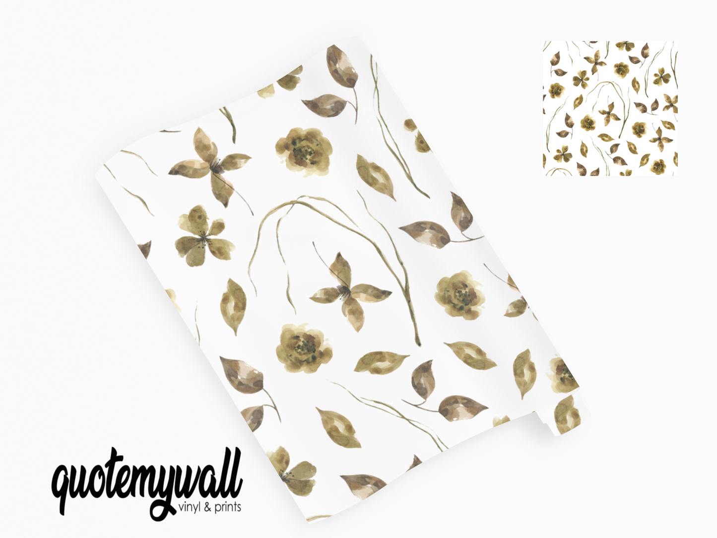 Brown Pretty Mini Petals Leaves Self Adhesive Vinyl