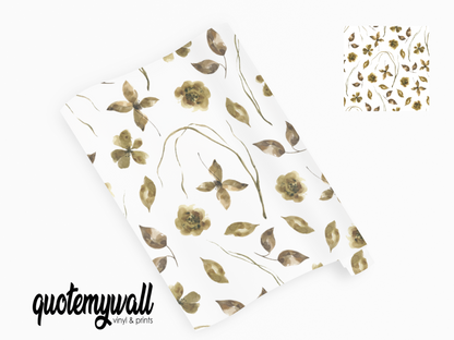 Brown Pretty Mini Petals Leaves Self Adhesive Vinyl