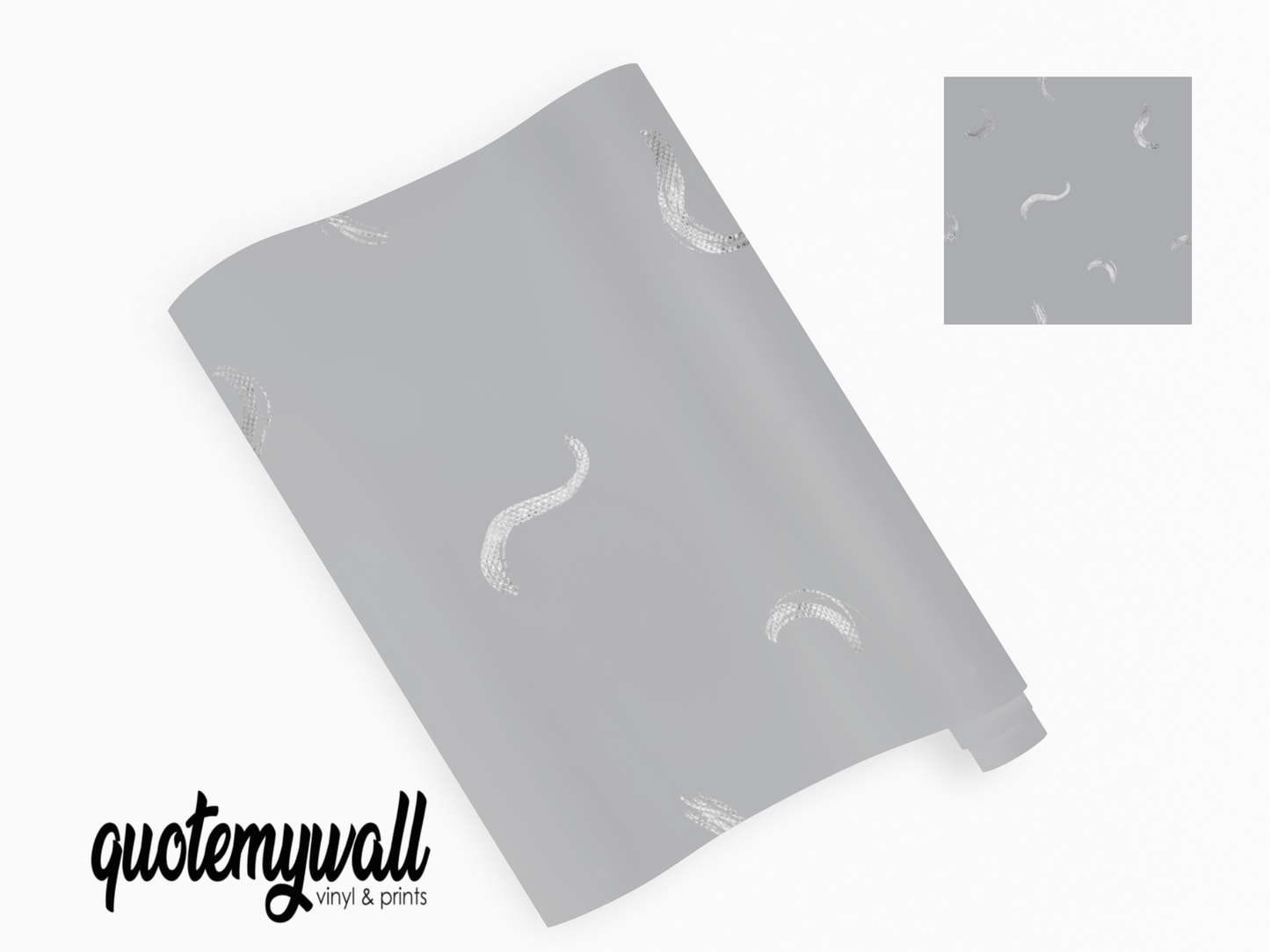 Grey and Silver Smudge Squiggle Vinyl furniture Sticker