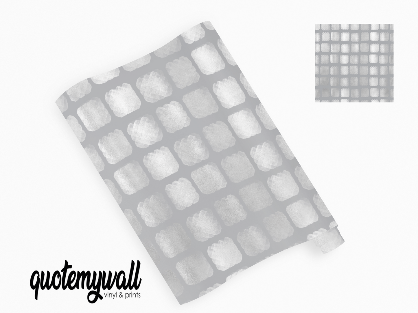 Silvery Grey Mosaic Tile Squares Self Adhesive Vinyl