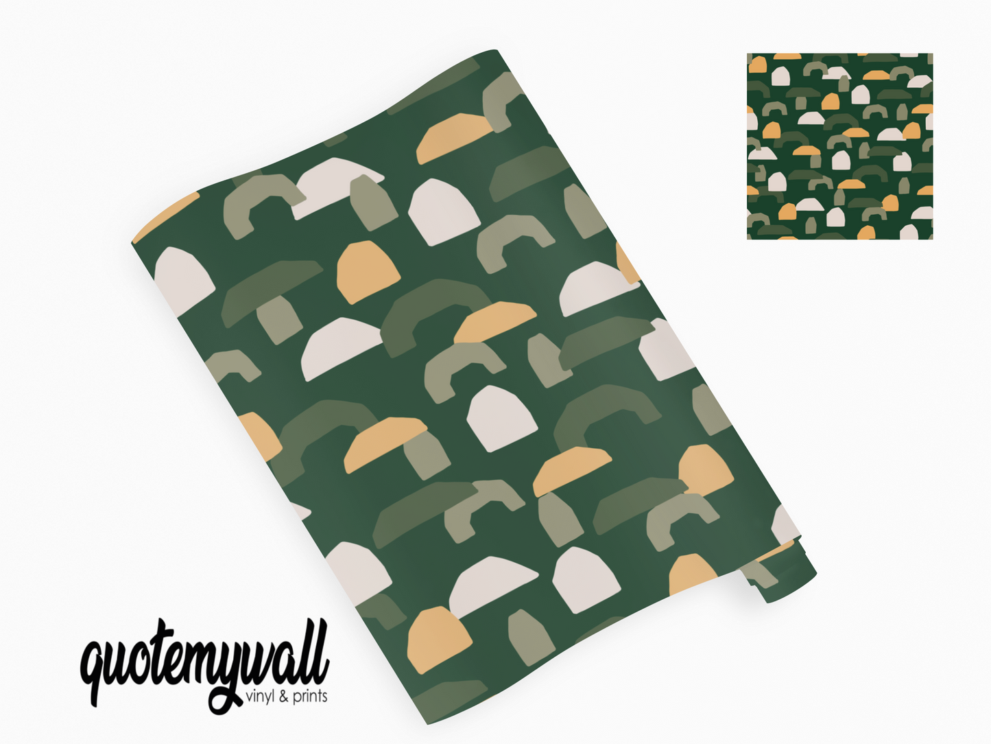 Green Abstract Shapes Vinyl Furniture Sticker